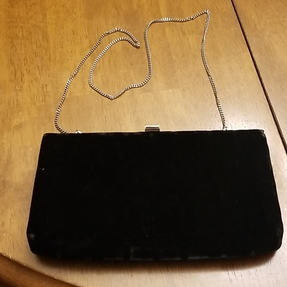 ♥️Black velvety evening bag 🛍
